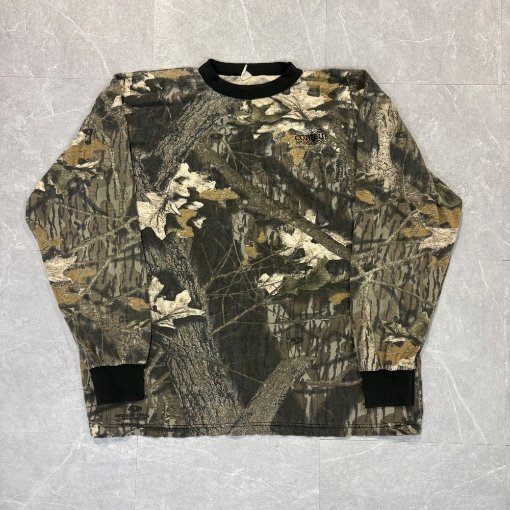 Vintage Mossy Oak Break-Up Camo Long Sleeve Shirt Contain Mens XL Camouflage